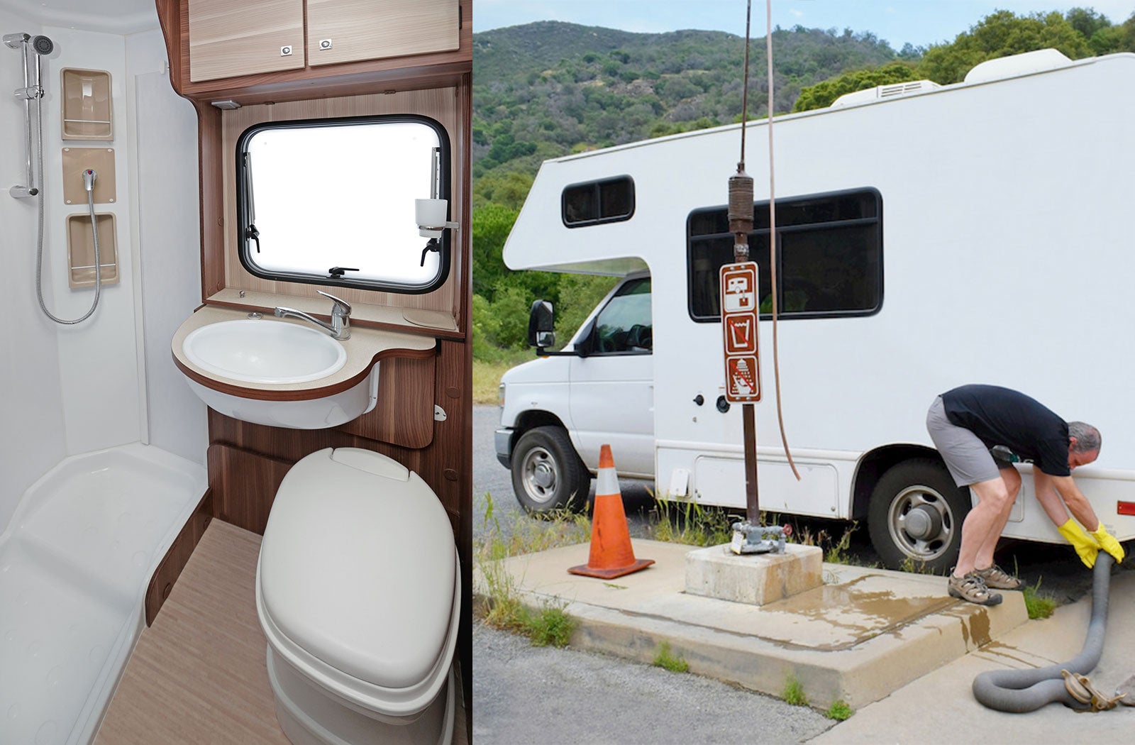 Portable RV/camper toilet and holding tank setup in Washington, Pennsylvania